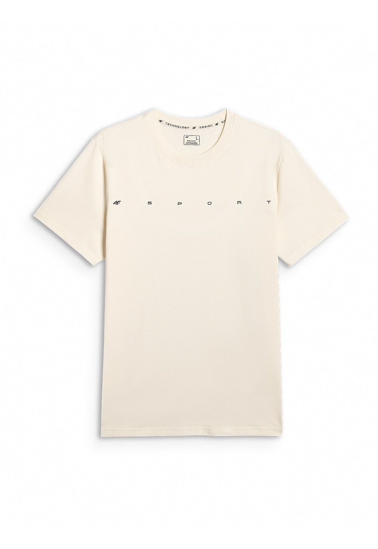 Tricou barbati regular - imprimeu - bej - Bej