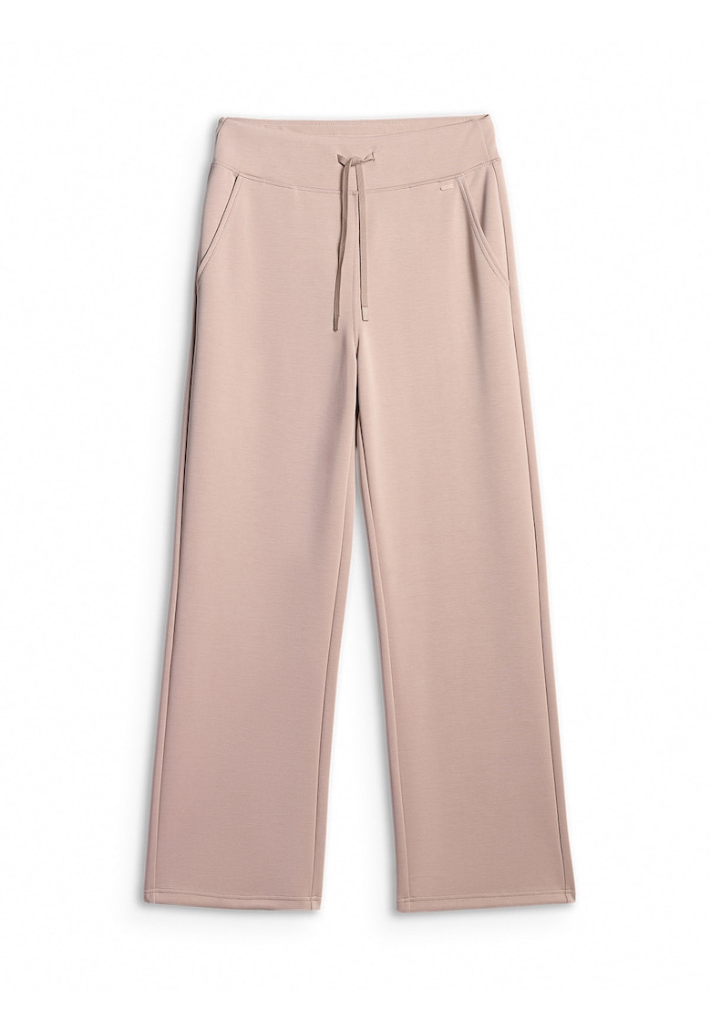 Pantaloni sport dama - modal - talie inalta - croiala lejera - bej -