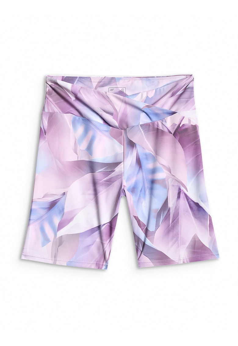Pantaloni sport dama - colanti scurti - violet - talie inalta - croiala slim