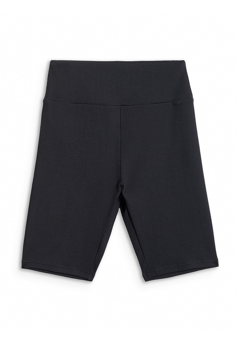 Pantaloni scurti de ciclism slim - negru - tricot reiat - pentru femei