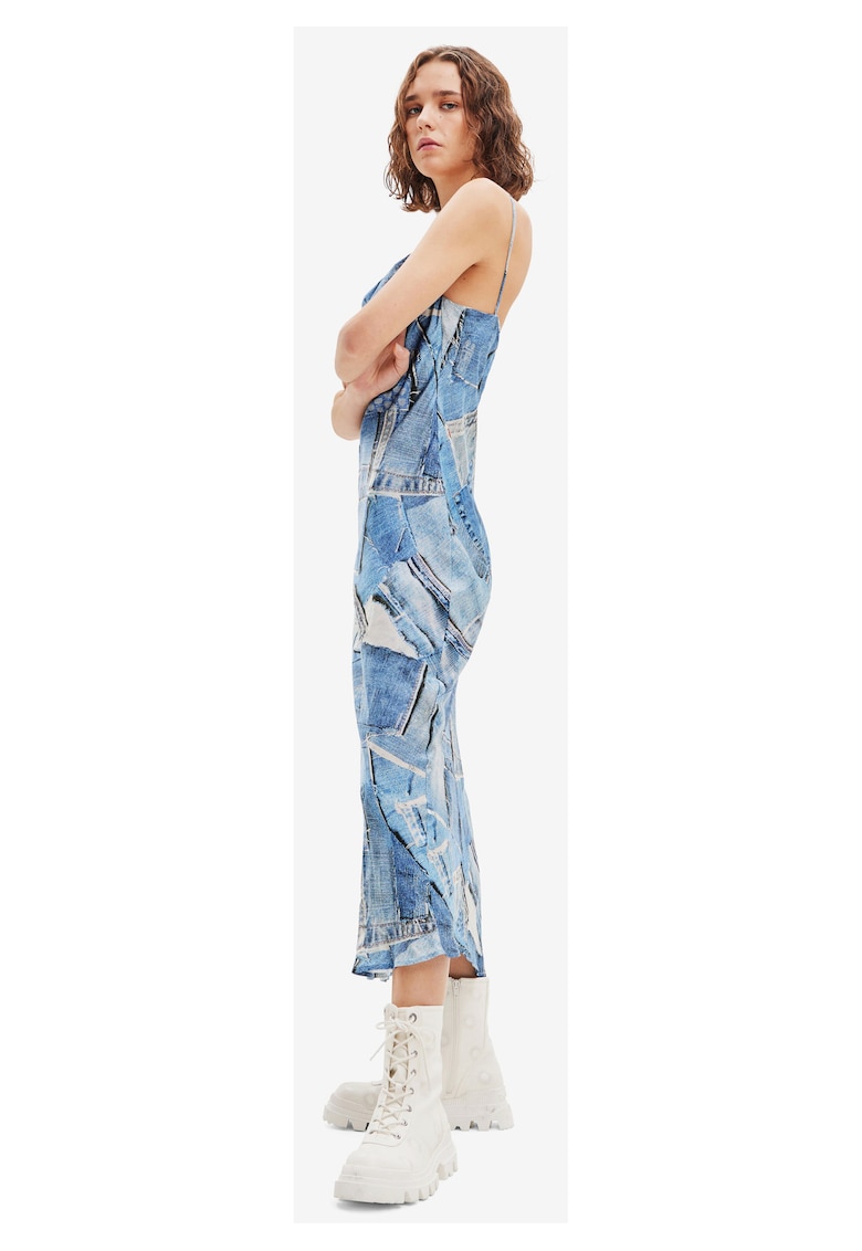 Rochie midi cu decolteu drapat