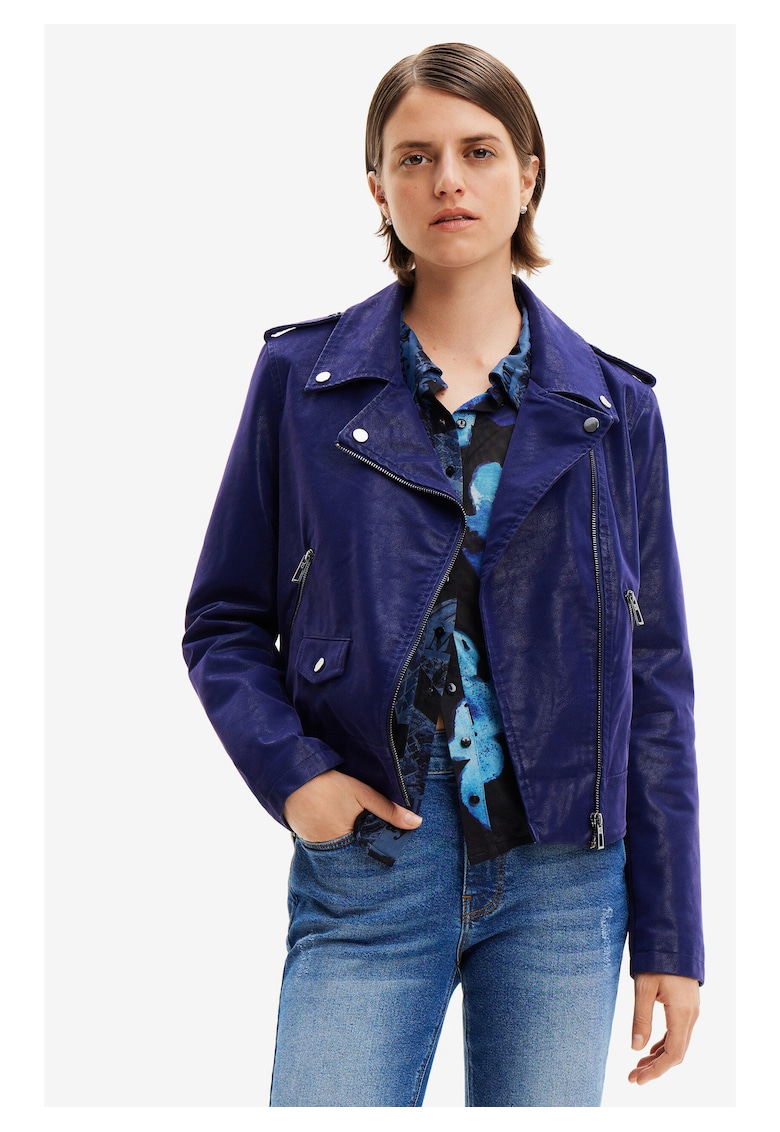 Jacheta Biker Harry din piele ecologica -