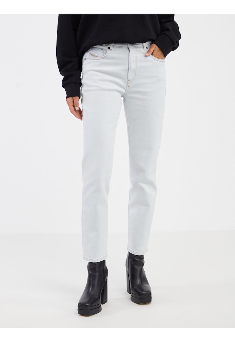 Blugi skinny uni cu talie medie