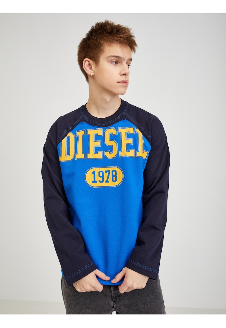 Bluza de trening cu maneci raglan si logo