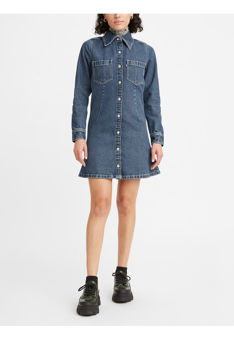 Rochie tip camasa din denim -