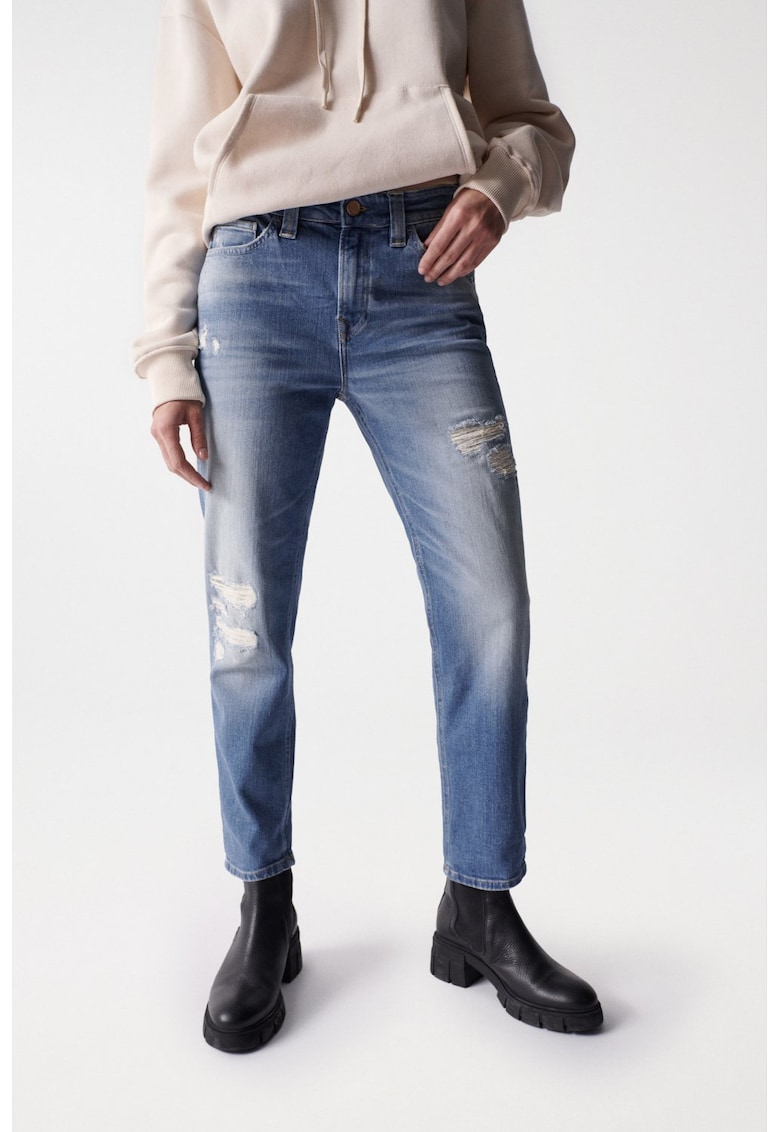 Blugi regular fit cu talie medie