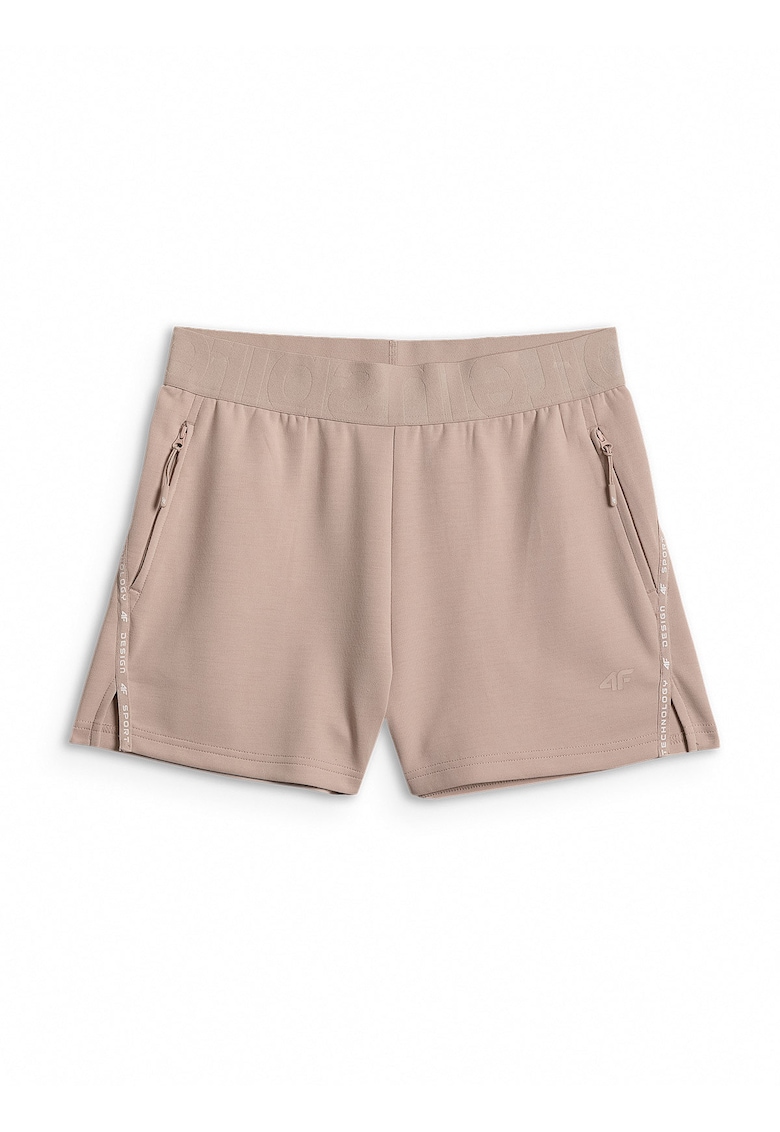Pantaloni sport dama - scurti - slim fit - bej - pentru fitness