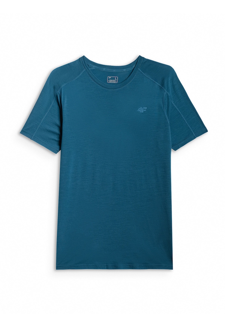 Tricou sport trekking - lana merinos - turcoaz