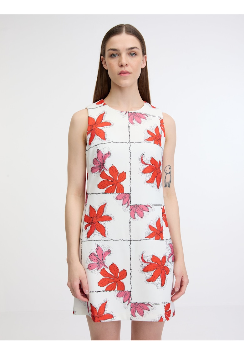 Rochie mini cu print florarl -