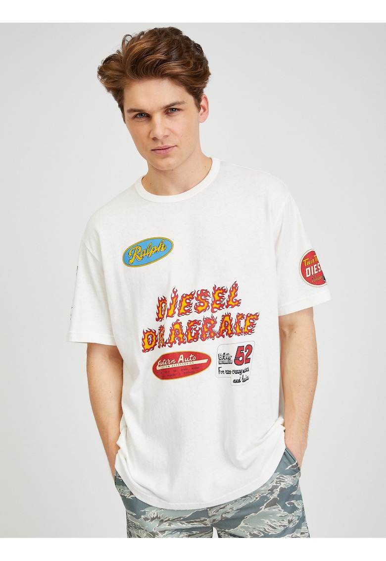 Tricou lejer cu imprimeu logo -