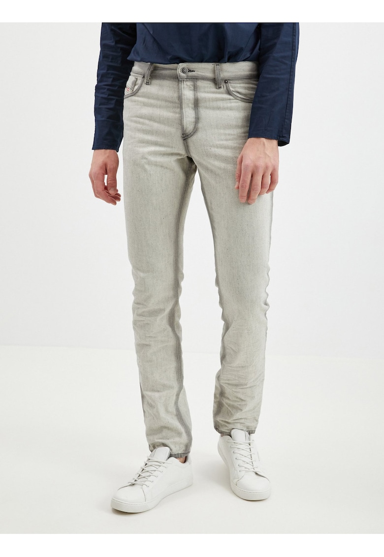 Blugi cu croiala slim fit si aspect prespalat -