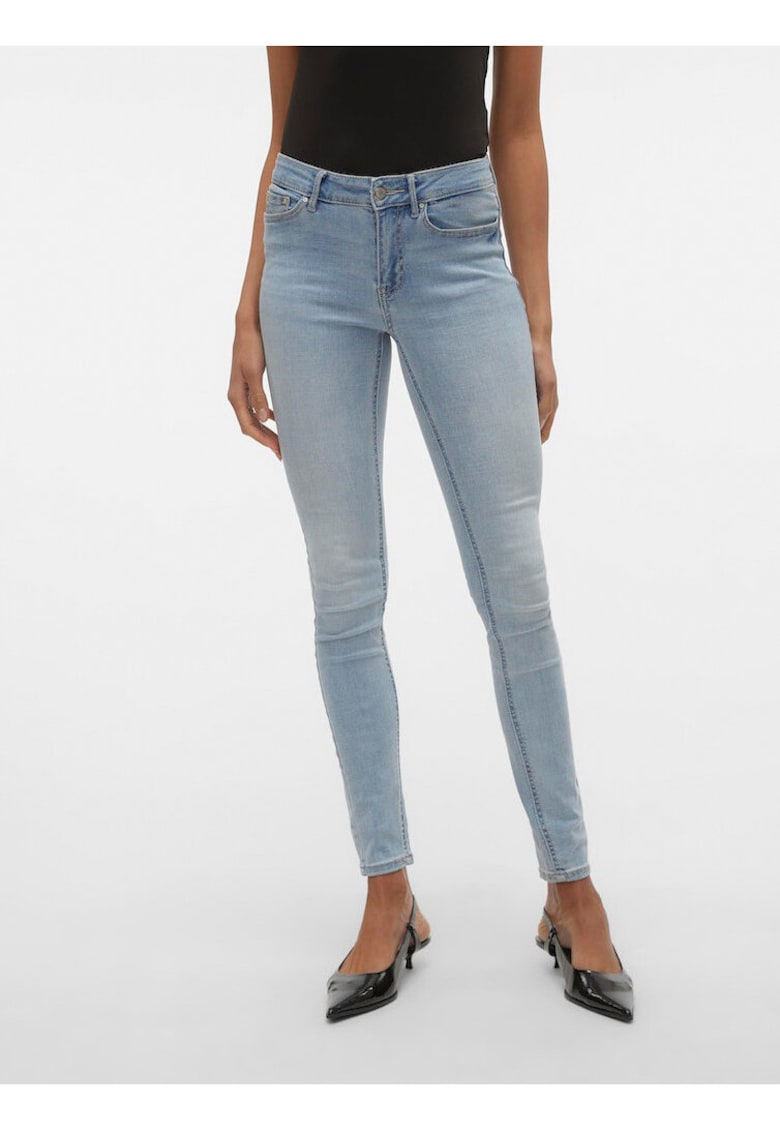 Blugi skinny cu talie medie