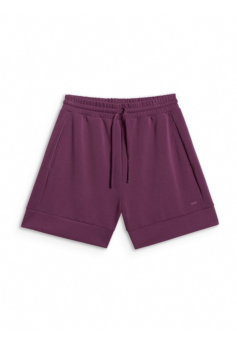 Pantaloni scurti de trening dama - regular - mov - material moale cu modal - cu buzunare