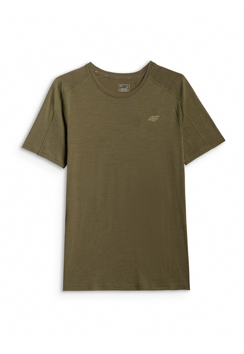 Tricou de trekking lana merinos - uscare rapida - kaki - barbati