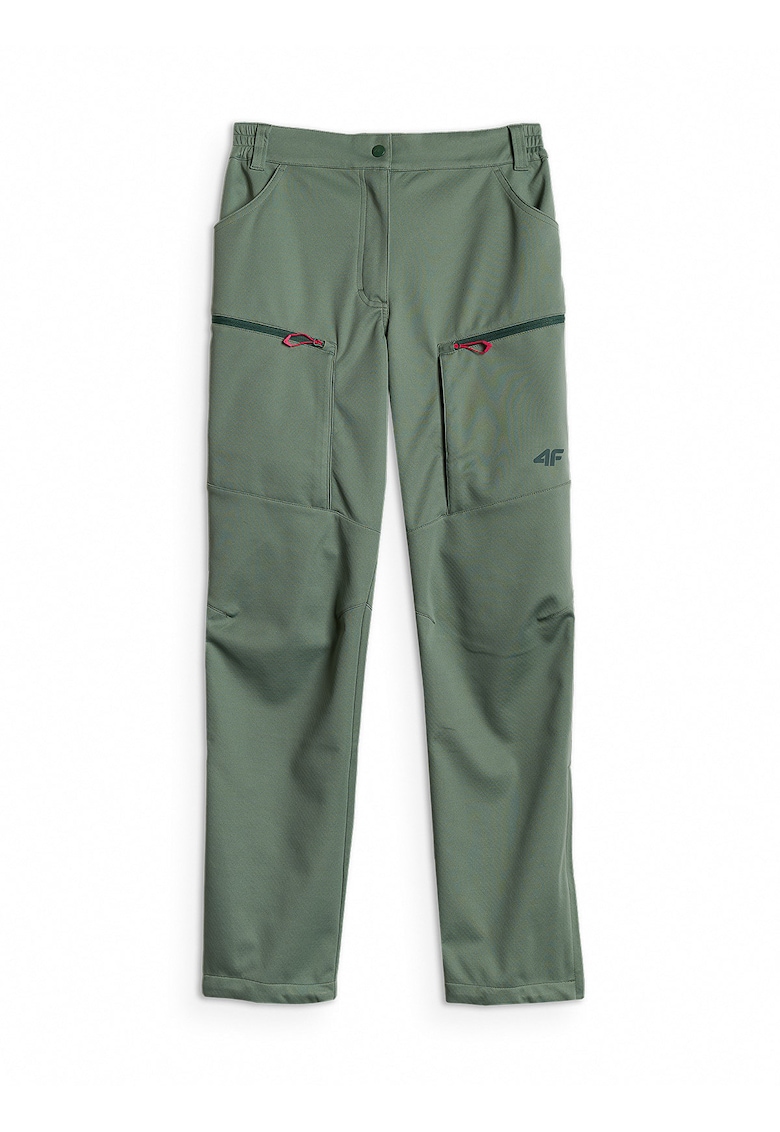 Pantaloni trekking softshell membrana 8000 - impermeabili - kaki - pentru femei - set functional