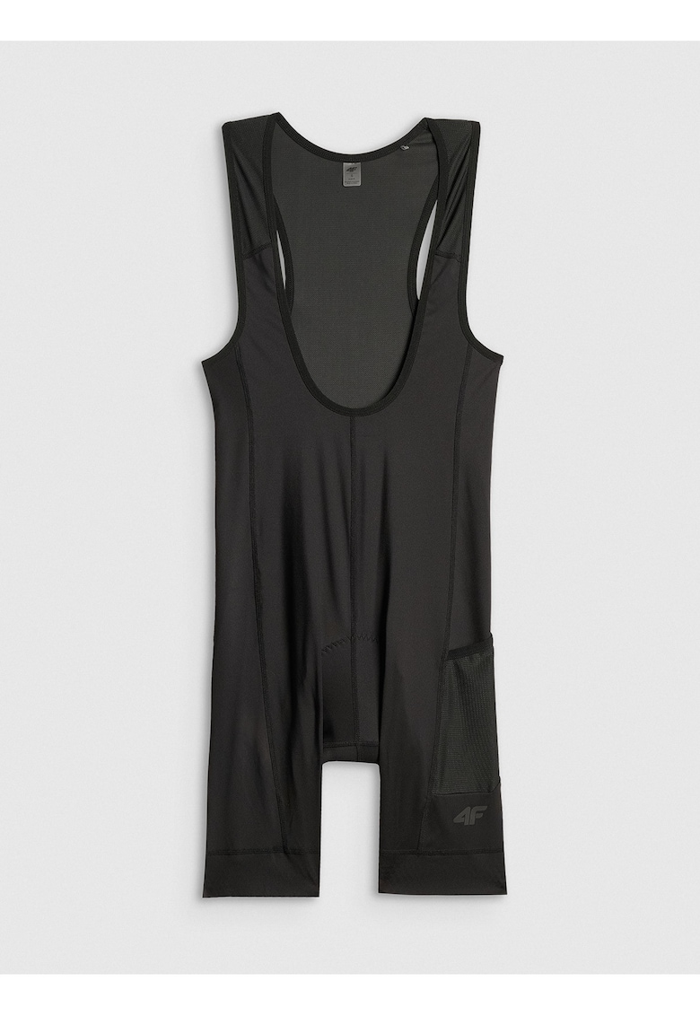 Pantaloni scurti de ciclism dama - cu bretele - ventilatie - negru - material 4FDry