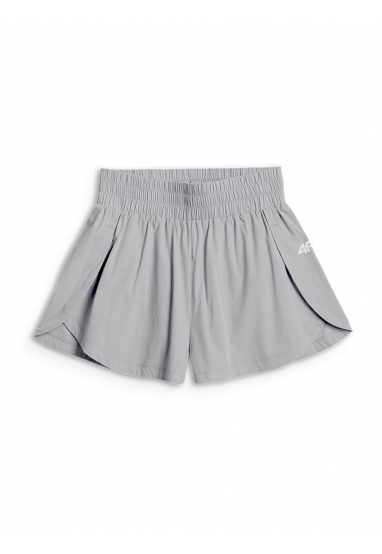 Pantaloni scurti de antrenament gri - cu uscare rapida - talie inalta - pentru femei