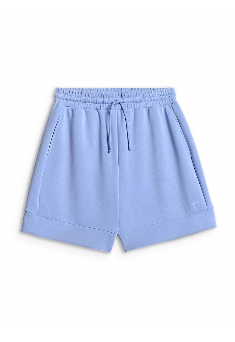 Pantaloni scurti de trening dama - regular - ajustabili - albastru - modal