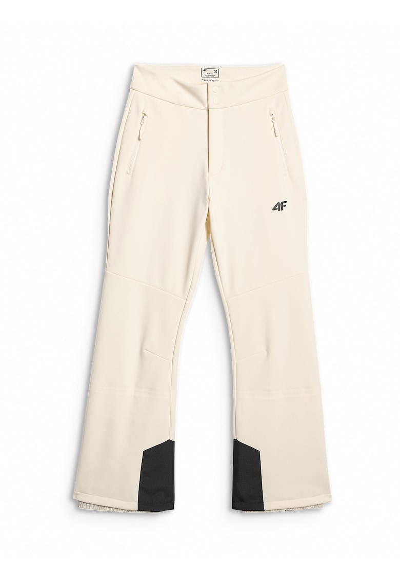 Pantaloni sport dama softshell - membrana 10000 - bej - talie inalta - impermeabili -
