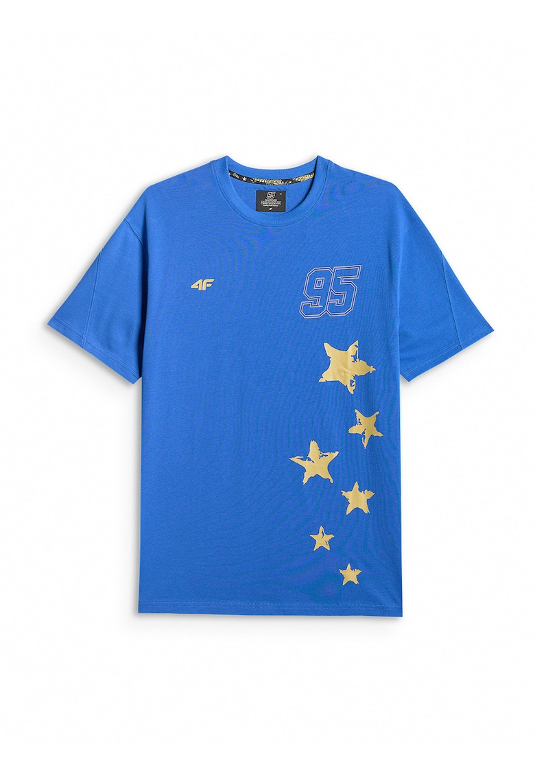 Tricou bumbac - editie limitata - imprimeu cu numarul 95 stele - Albastru