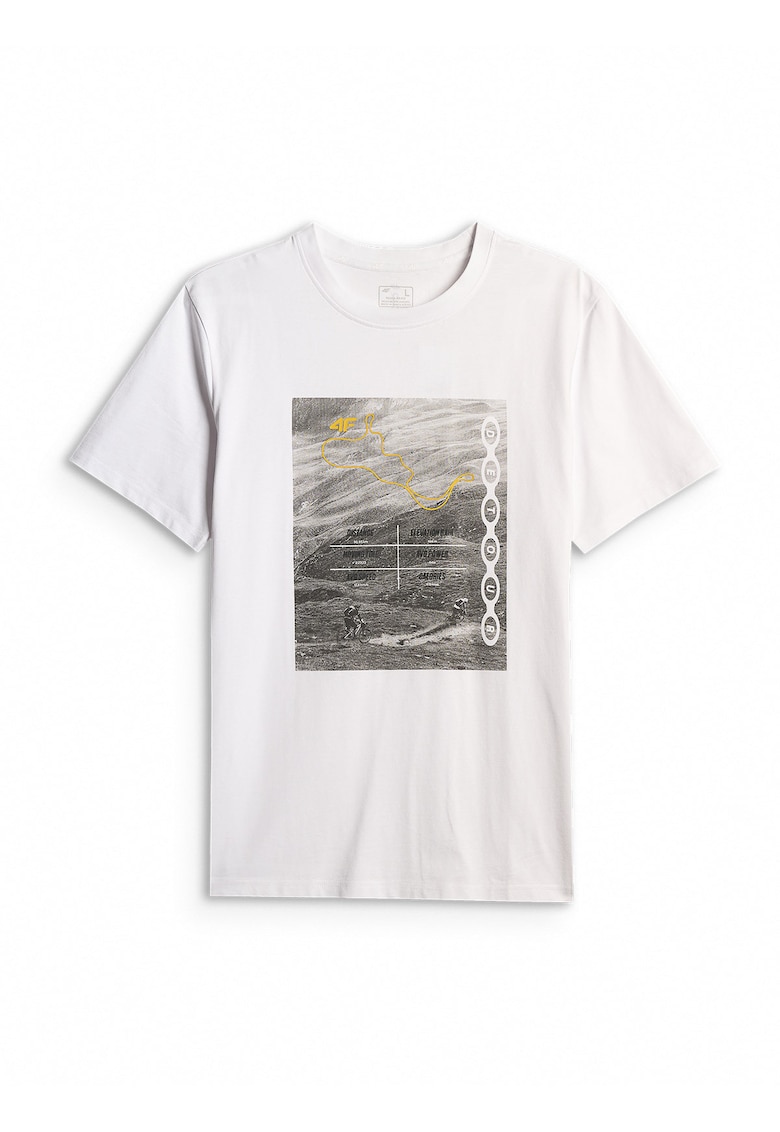 Tricou barbat croiala regular - bumbac mai gros - alb -