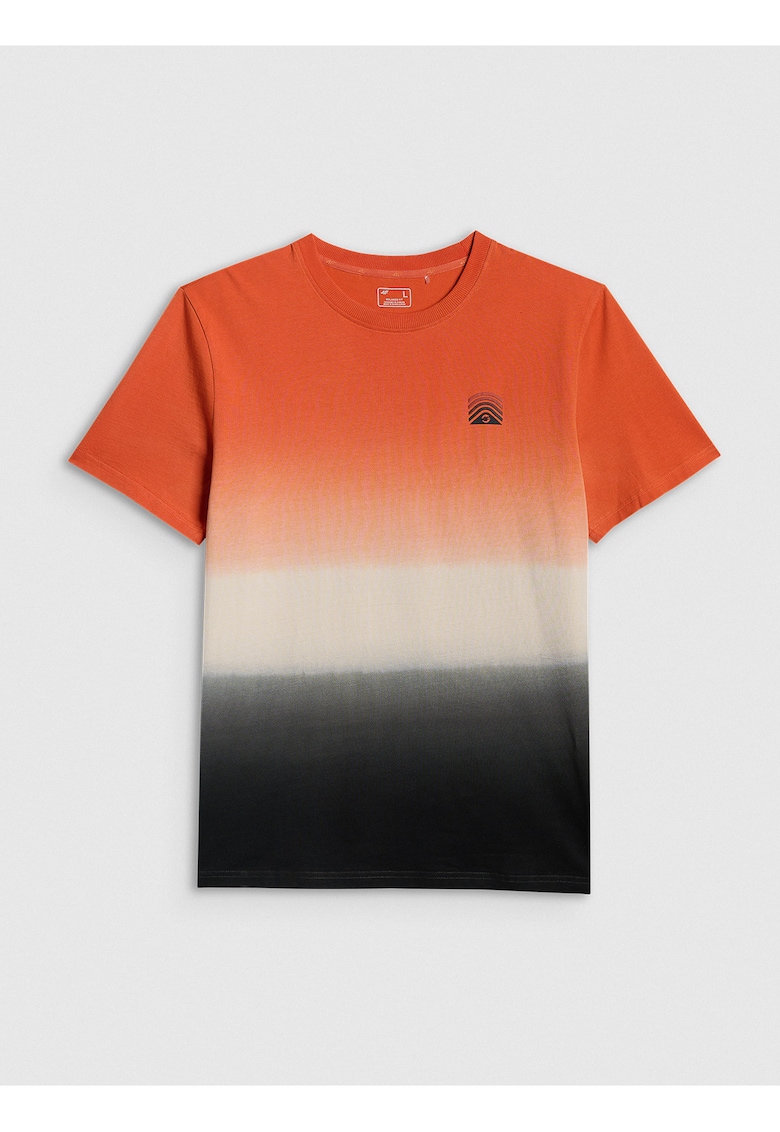 Tricou barbati relaxed - imprimeu - portocaliu - Multicolor