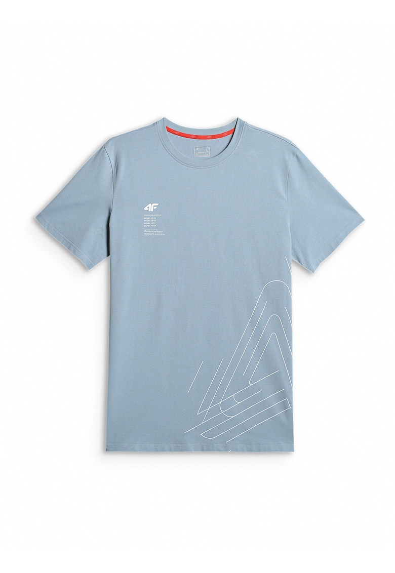 Tricou sport barbati imprimeu distinctiv - croiala regular - albastru - bumbac