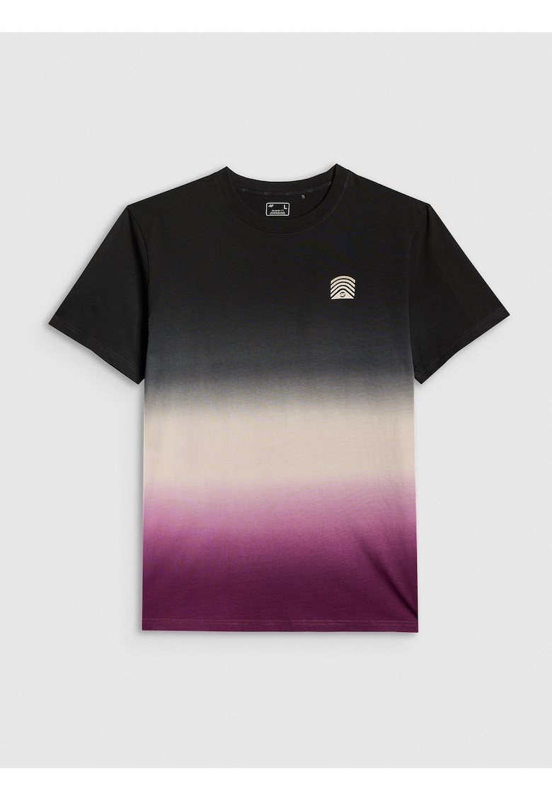 Tricou barbati relaxed - imprimeu distinctiv - negru - material usor