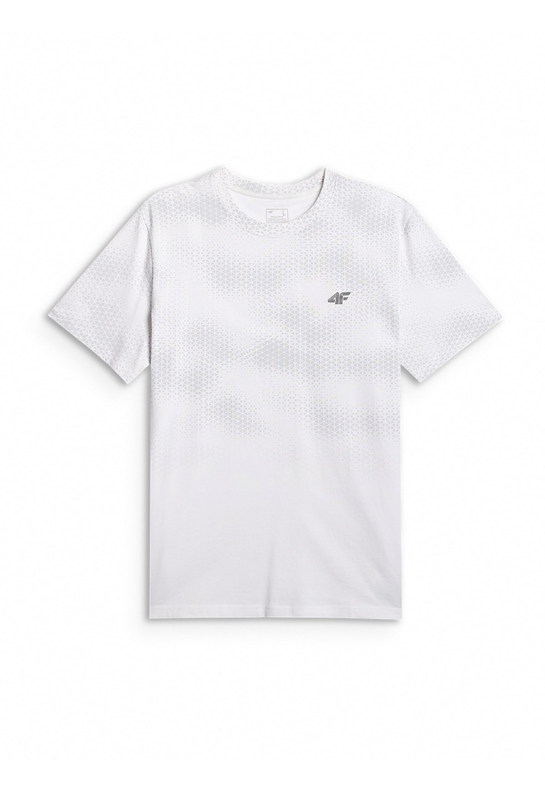 Tricou barbati imprimeu - alb - bumbac - regular
