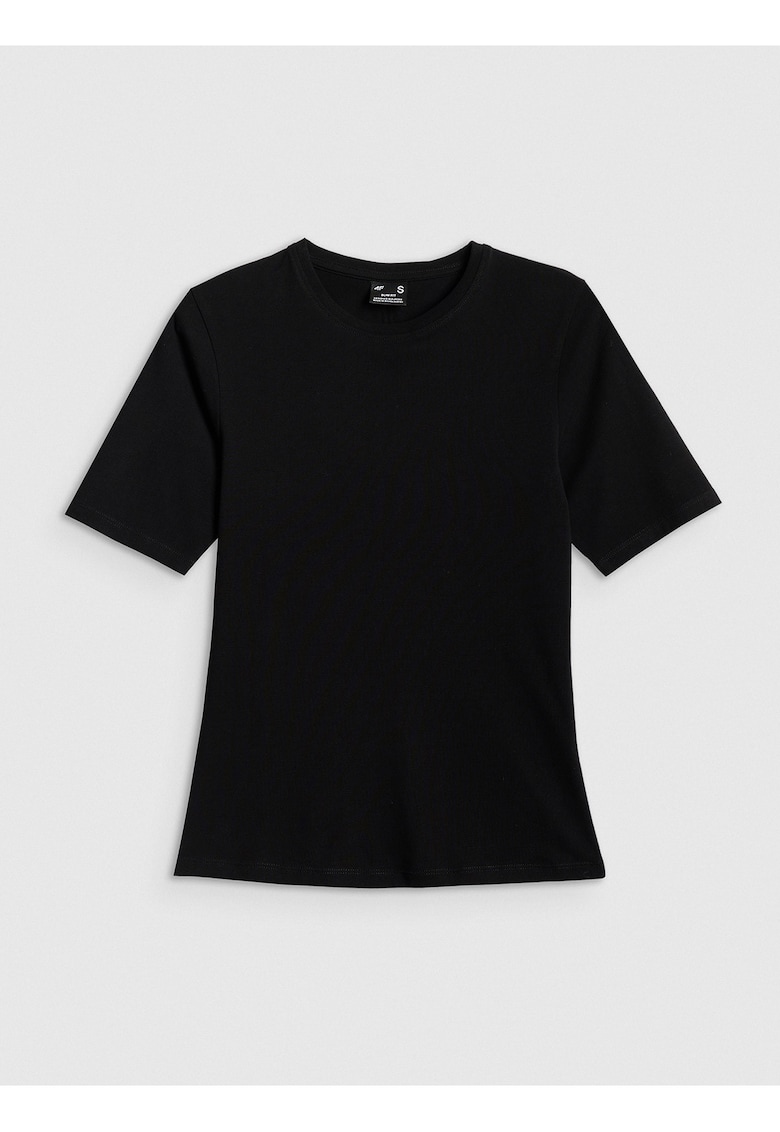 Tricou dama F3703 - slim - confortabil - material de grosime medie - culoare negru - bumbac