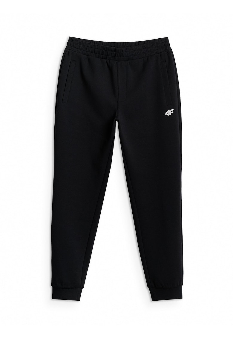 Pantaloni sport barbati croiala regular - talie ajustabila - negru - material confortabil -