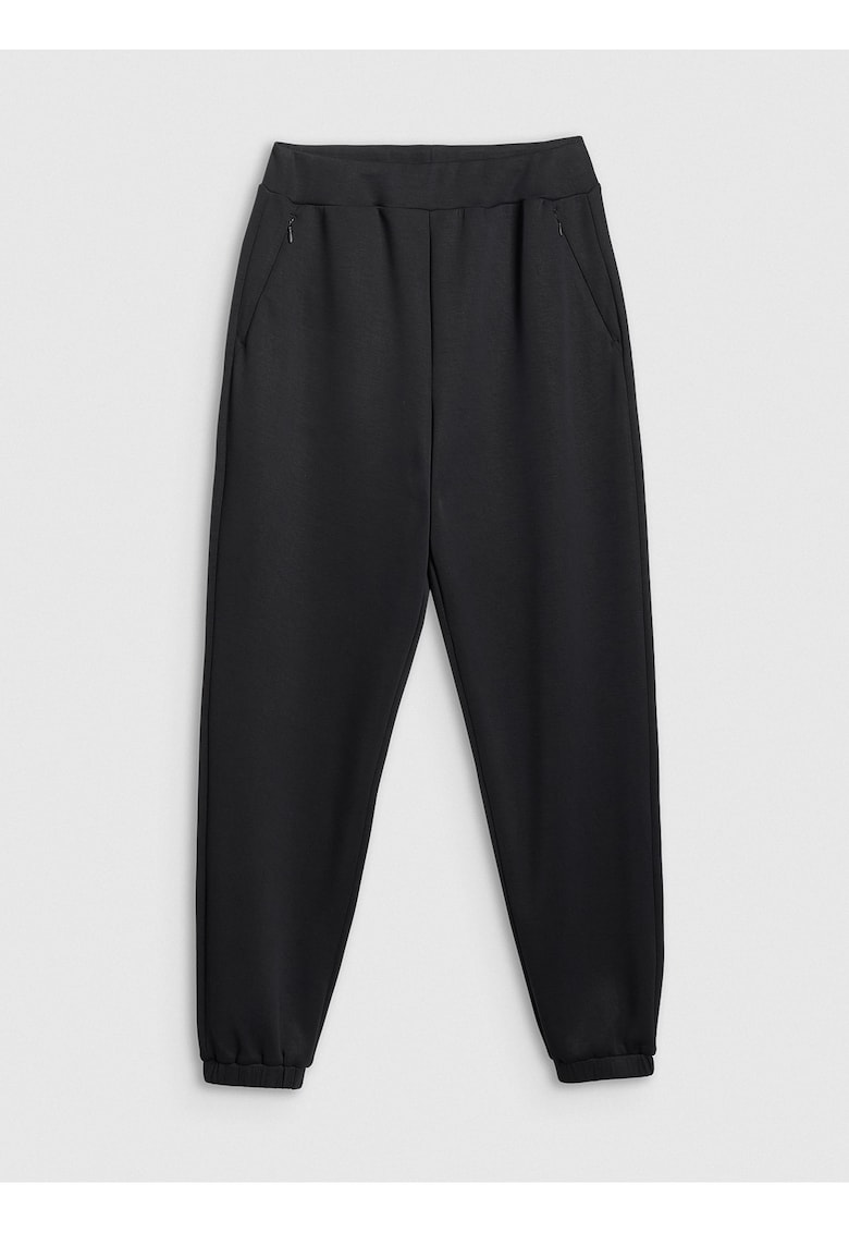 Pantaloni sport dama joggeri - negru - material moale cu modal - croiala regular - 2 buzunare laterale