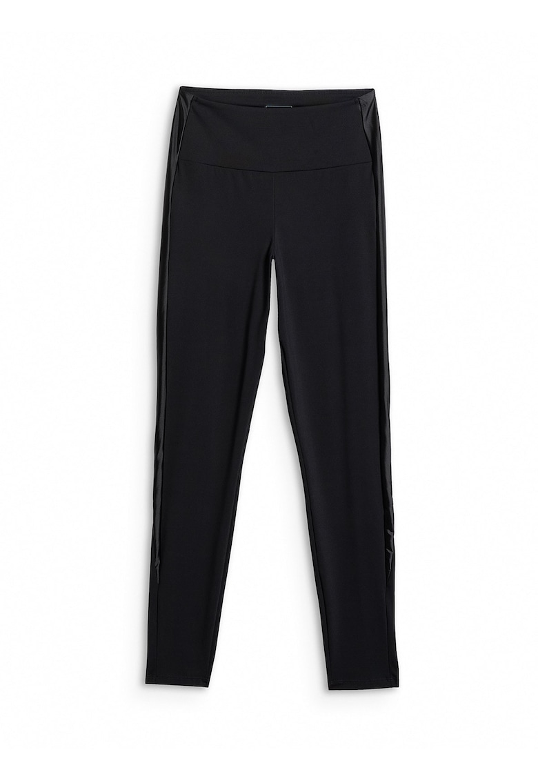 Colanti sport dama - croiala slim - lungime completa - negru - tricot elastic -