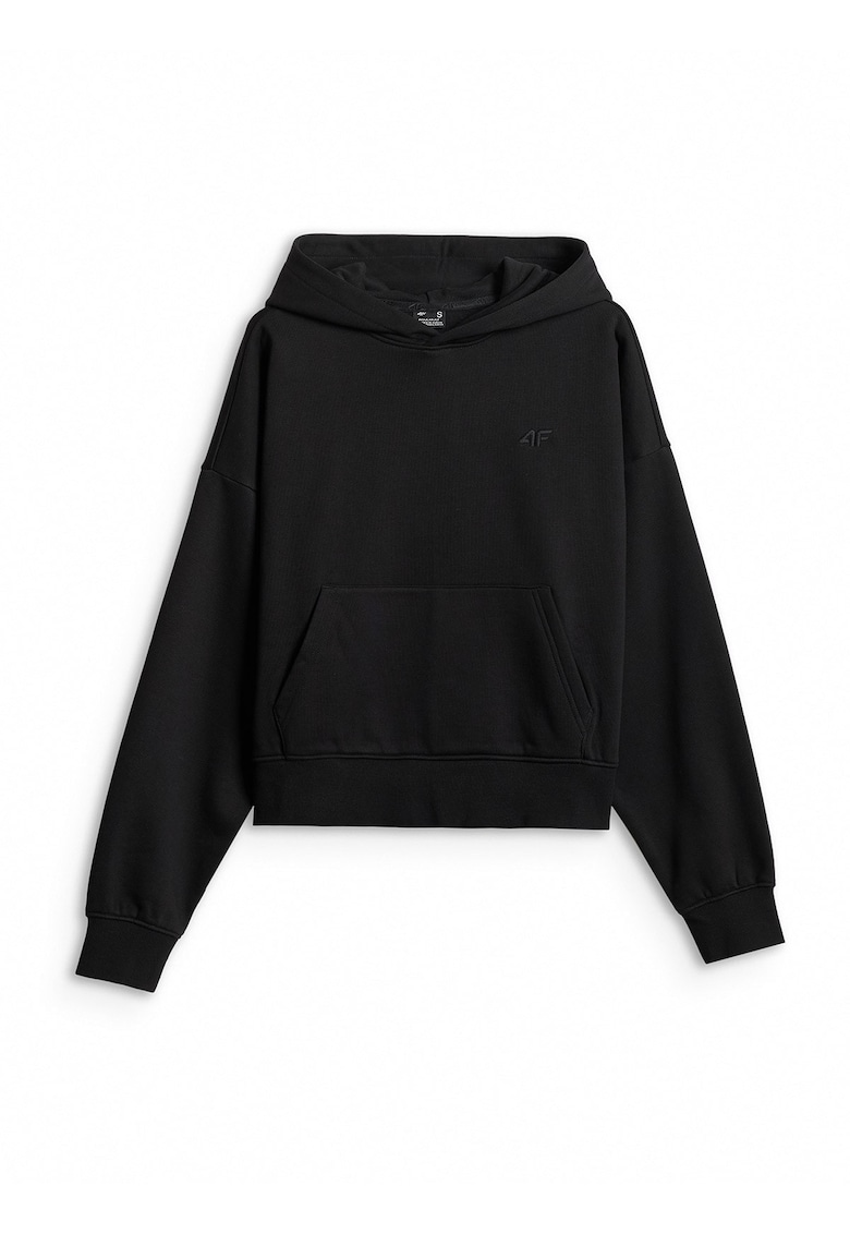 Hanorac dama casual - gluga - poliester - negru