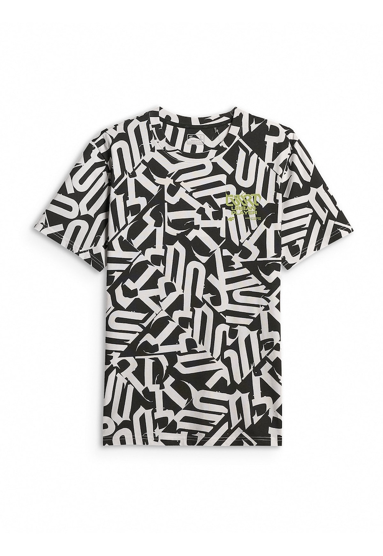 Tricou barbati imprimeu distinctiv - alb - bumbac