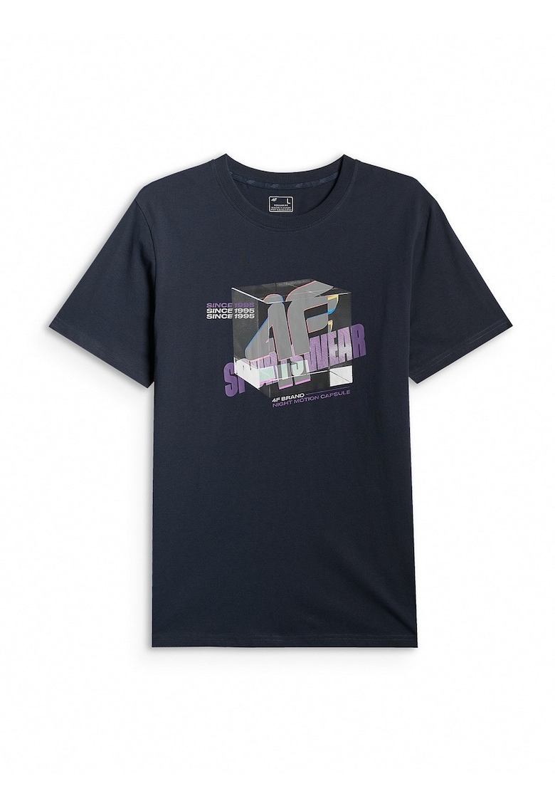 Tricou barbati regular - bleumarin - bumbac - tricot usor