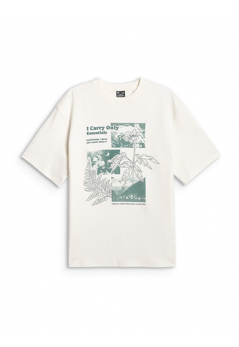 Tricou dama lejer cu imprimeu - alb - bumbac