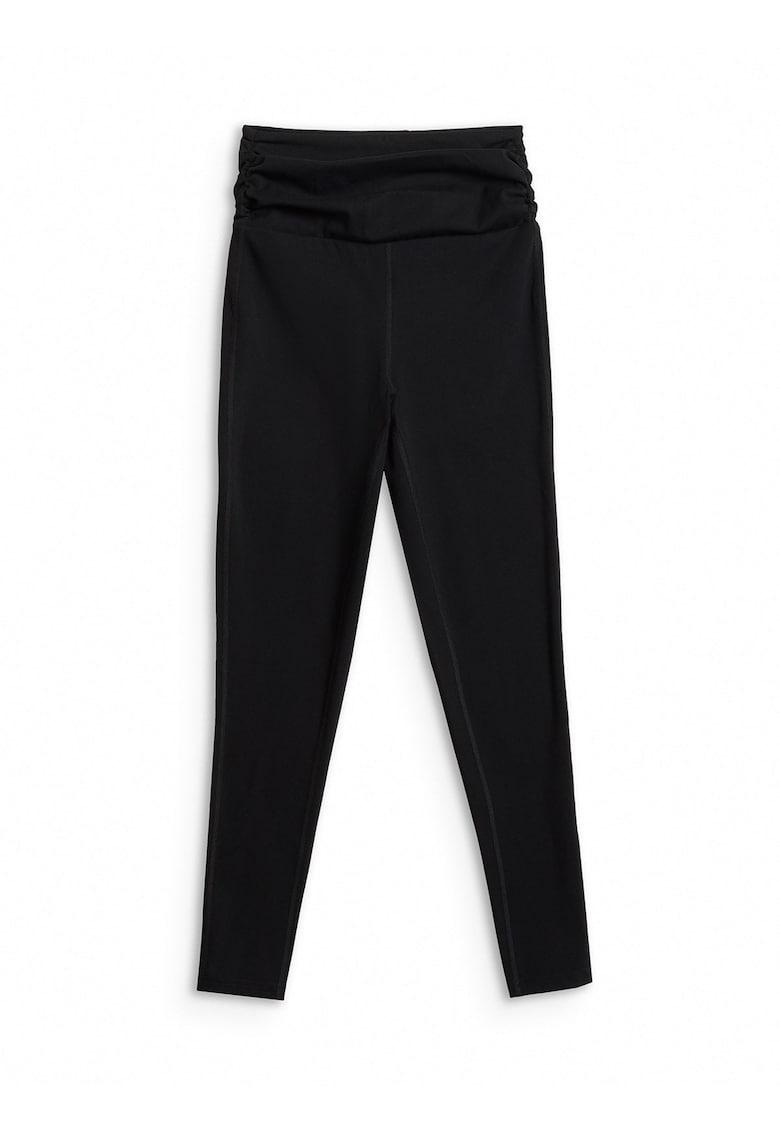 Colanti sport dama - slim - talie medie - negru - tricot moale -