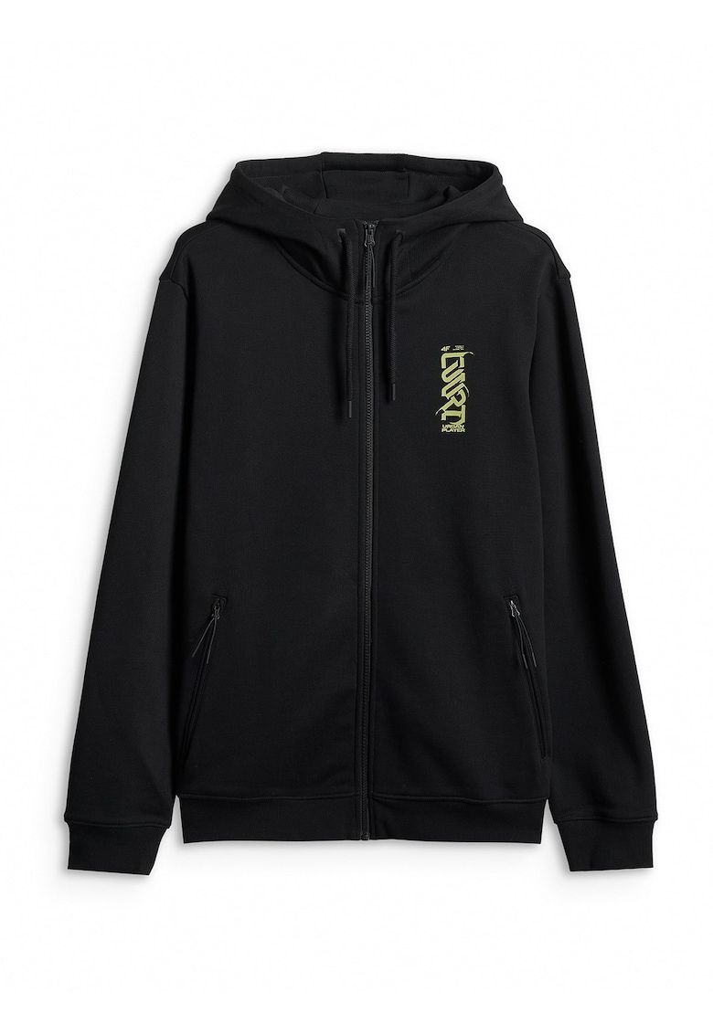 Hanorac barbati regular - cu gluga - negru - bumbac