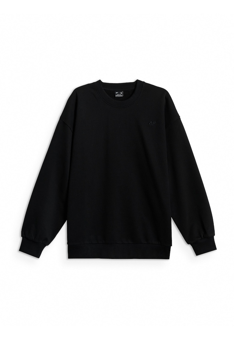 Hanorac dama moale - bumbac - negru - croiala lejera -