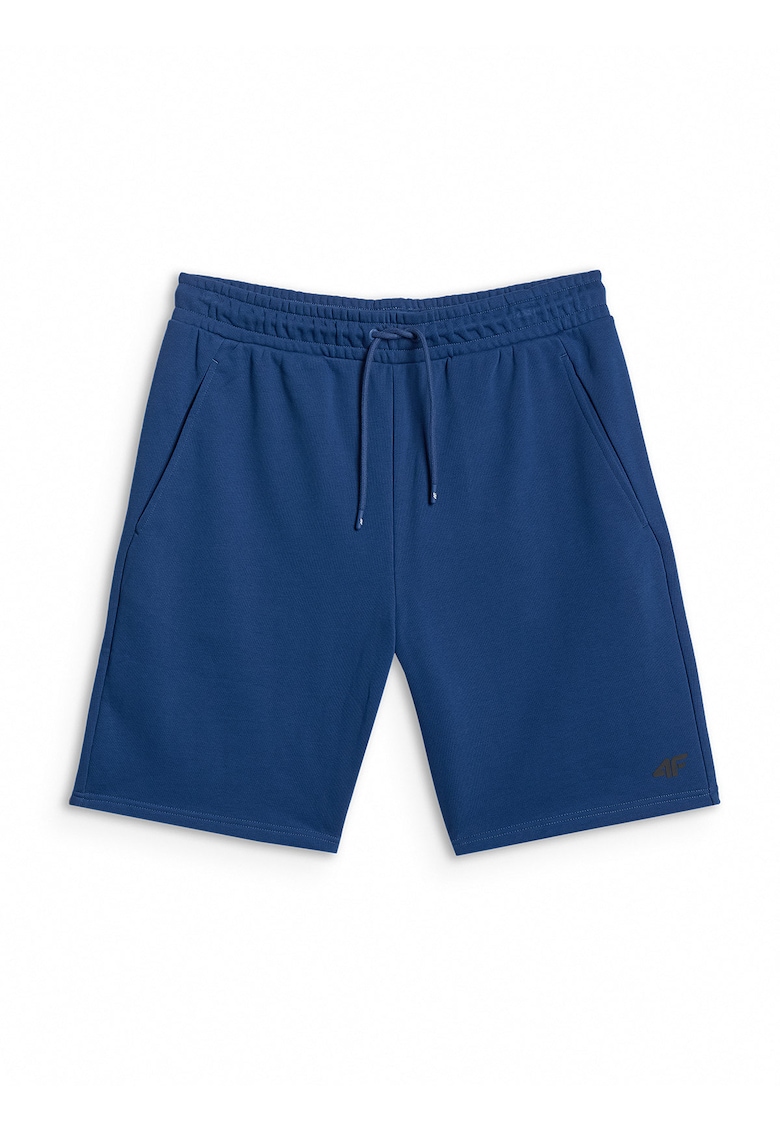 Pantaloni sport barbati scurti - talie ajustabila - 2 buzunare - material usor - albastru