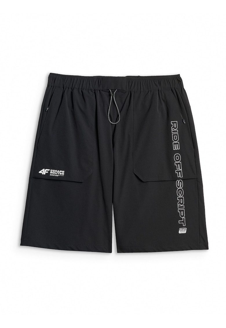 Pantaloni scurti sport barbati elastici - ajustare talie - negru -