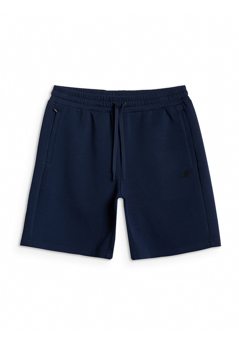 Pantaloni scurti de trening barbati bleumarin - croiala confortabila - talie ajustabila - 2 buzunare cu fermoar