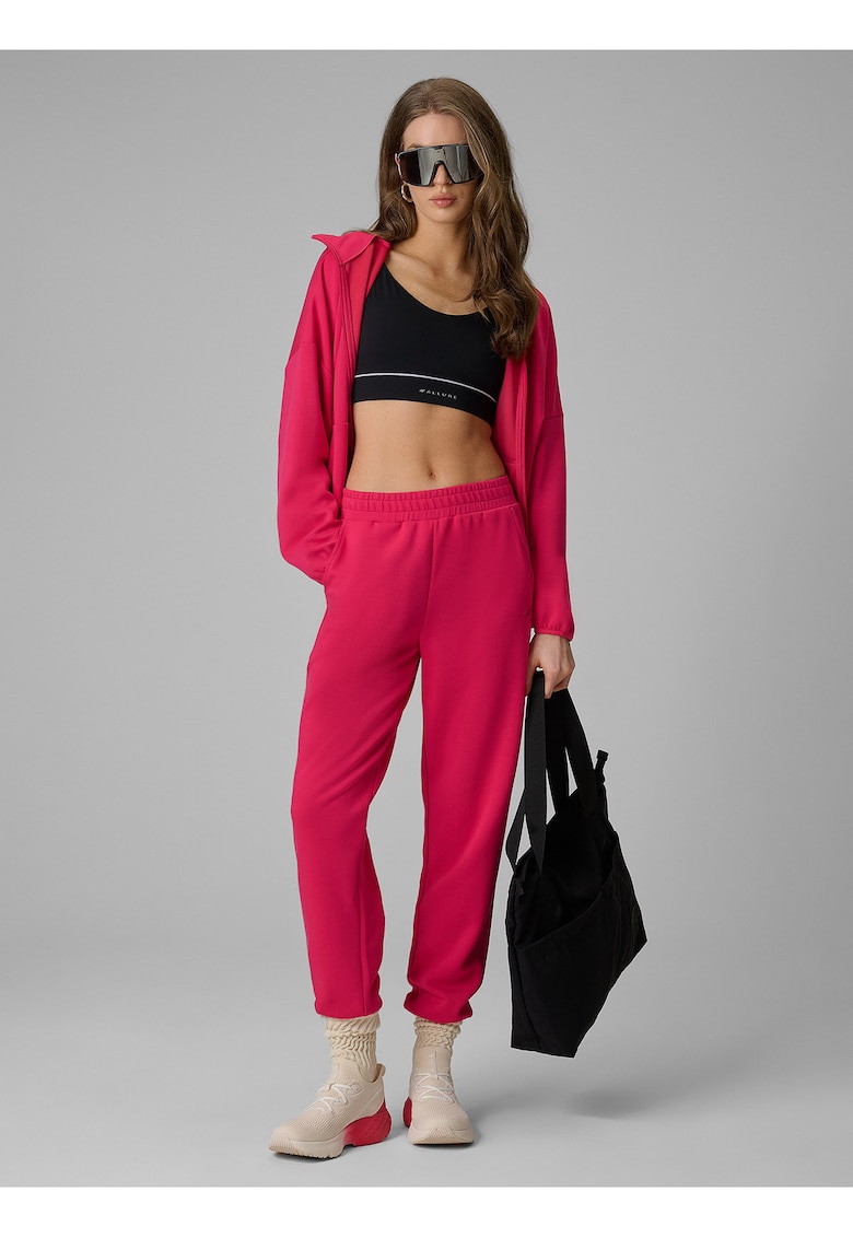 Pantaloni sport dama - jogger - talie inalta - roz - trening