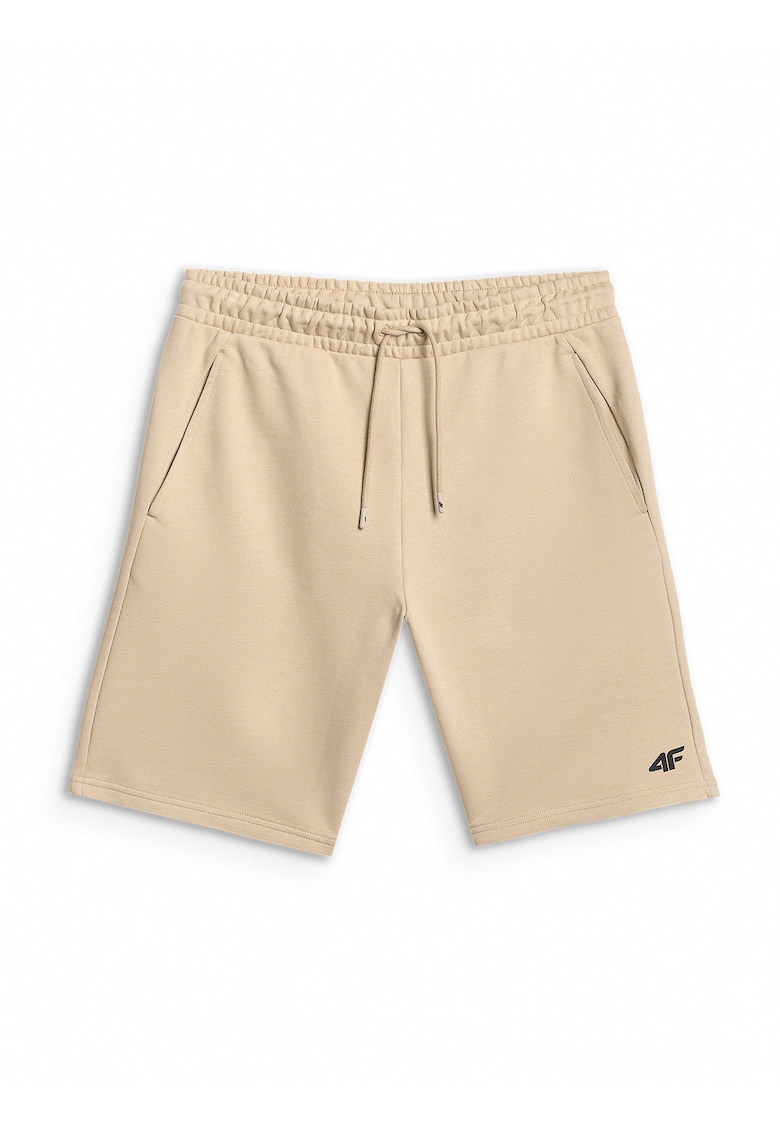 Pantaloni scurti sport croiala regular - talie ajustabila - 2 buzunare - bej - material usor