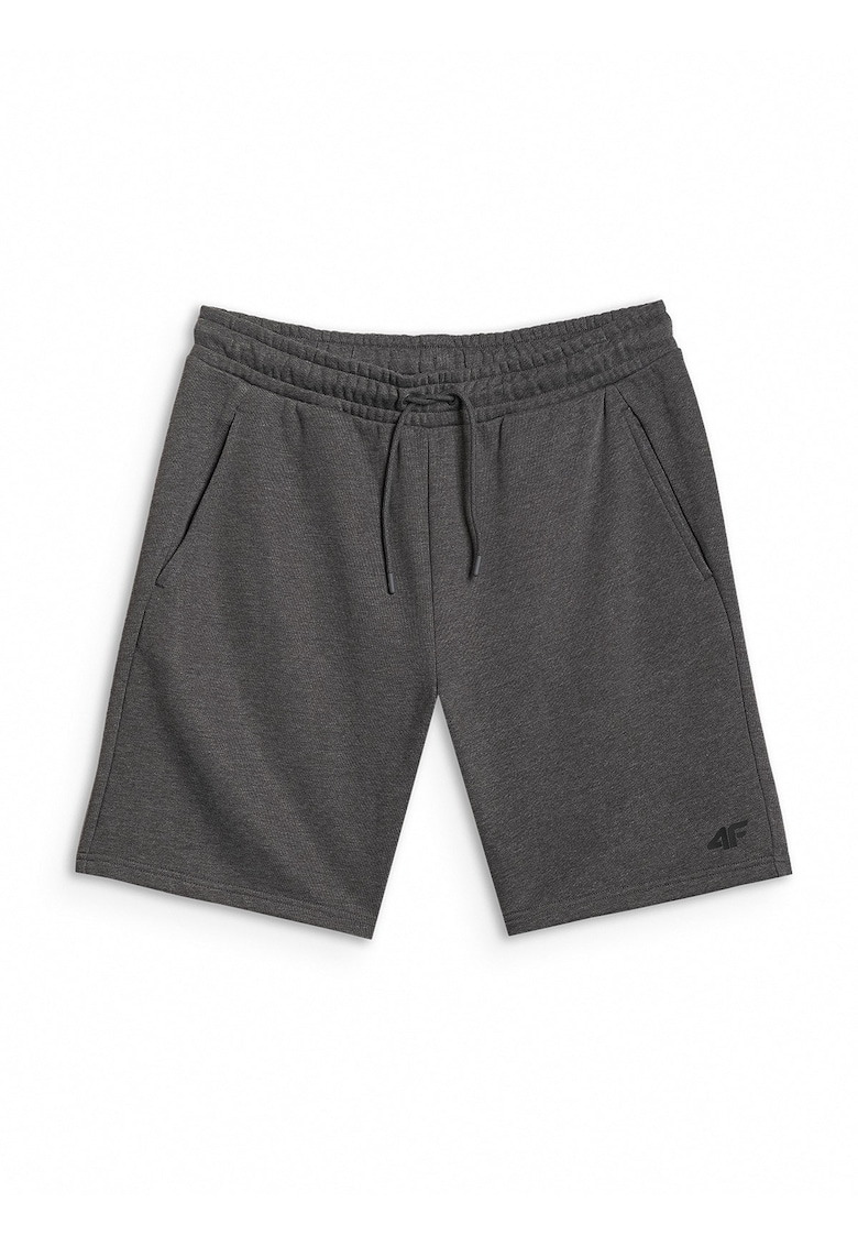 Pantaloni scurti sport croiala regular - talie ajustabila - 2 buzunare - gri - material usor
