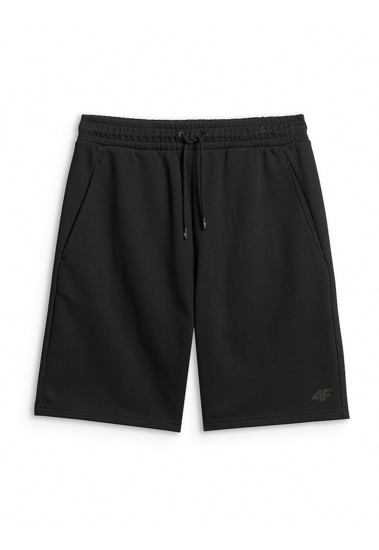 Pantaloni scurti sport croiala regular - talie ajustabila - 2 buzunare - negru - material usor