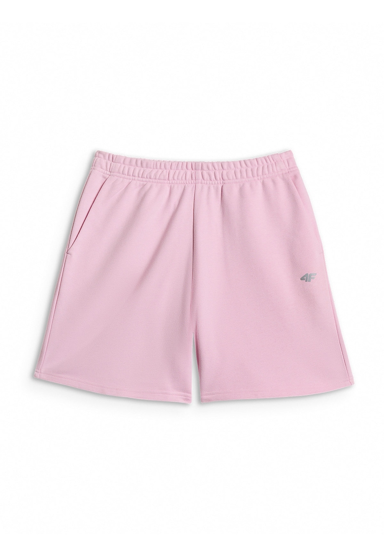 Pantaloni sport dama - lejeri - talie inalta - roz - french terry