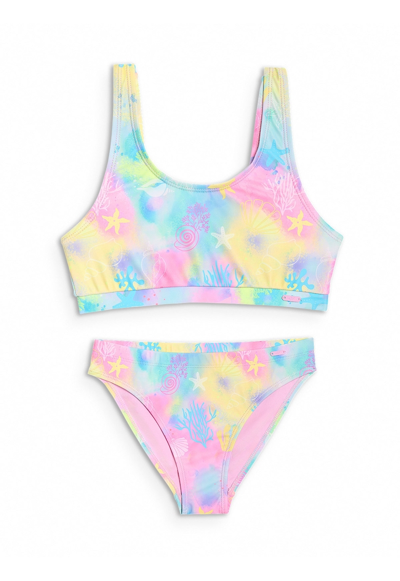 Costum de baie pentru fete - doua piese - multicolor - poliester-elastan