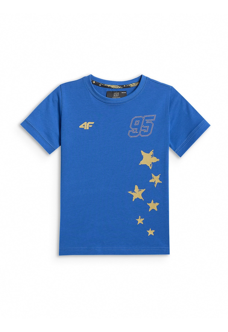 Tricou copii x Bartosz Zmarzlik - albastru - bumbac - imprimeu cu numarul 95 si stele